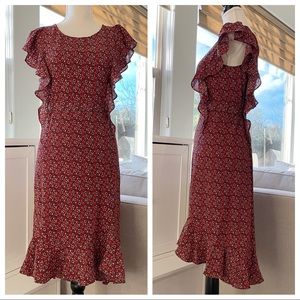 Max Studio | floral flutter sleeve dress